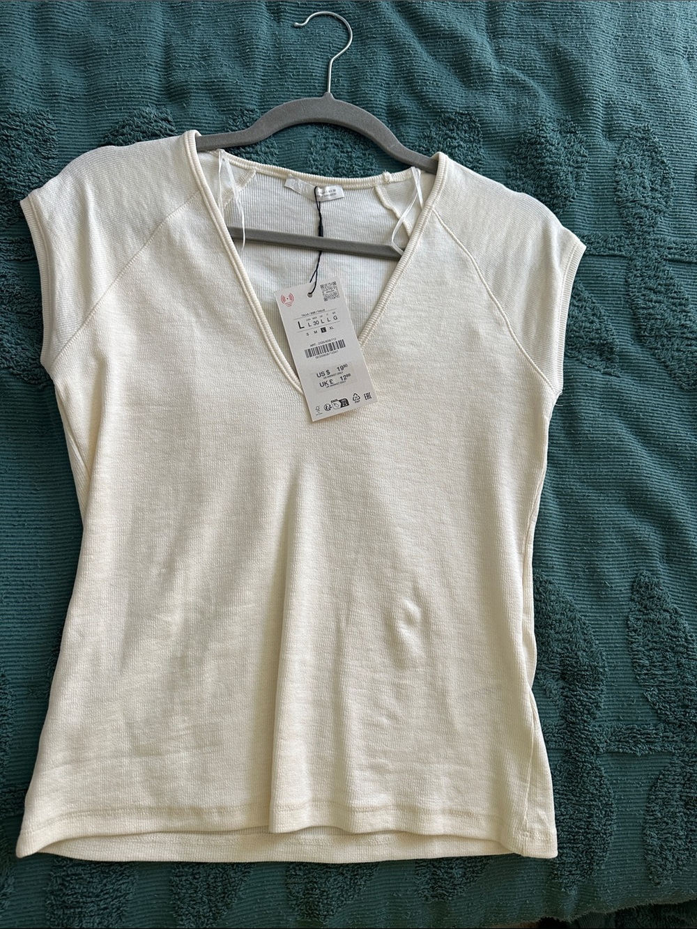 NWT Zara cap sleeve ribbed tee large